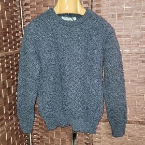 Blarney Woollen Mills Connall Crewneck Aran Sweater Made in Ireland